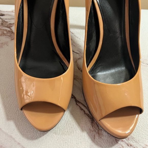 Rachel Roy Pumps Shoes Nude Open Toe Size 9 Patent Leather Daphne. - Picture 5 of 8